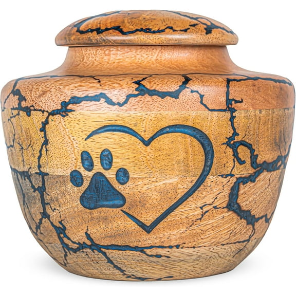 Pet Urn for Dogs Ashes - Paw & Heart Pet Urn for Dogs Ashes, Cremation Urn, Cat Urns for Ashes, Decorative Urns, Burial Urns (Medium-180 Cu.in)