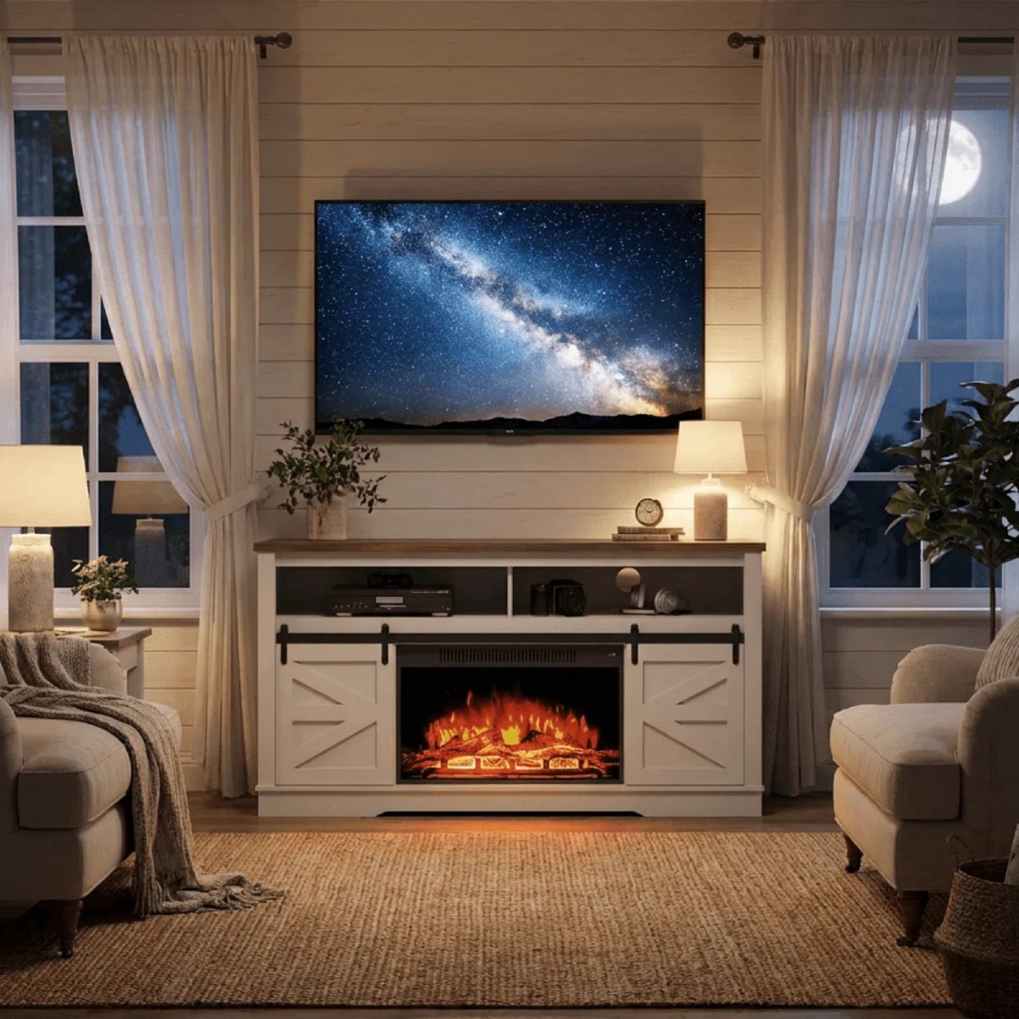 Homall Adjustable Television Stands, Fiberboard White, 59.00 x 15.70 x 32.00 Inches, 136.28 lb