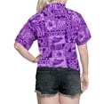 thumbnail image 2 of HAPPY BAY Button Down Shirt for Women Floral Summer Beach Party Blouse Shirt Blouses Short Sleeve Tropical Vacation Tops Casual Hawaiian Shirts Women S Aloha, Purple, 2 of 5