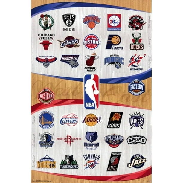 Rolled Poster NBA Logos 13 Laminated Poster Print (24 x 36