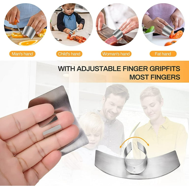 Finger Guards for Cutting, 4Pcs Stainless Steel Chop Guard for Fingers,  Adjustable Finger Protector for Cutting Food to Avoid Injury when Cutting  Food