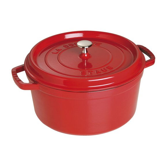 STAUB La Cocotte 6.75 L Cast Iron Round Cocotte, Cherry