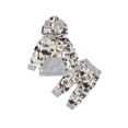 thumbnail image 1 of Baby 2Pcs Spring Outfits Animal Tree Print Hoodie and Pants Set, 1 of 9