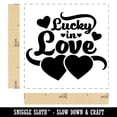 thumbnail image 2 of Lucky in Love with Hearts Anniversary Valentine's Day Self-Inking Rubber Stamp Ink Stamper - Black Ink - Small 1 Inch, 2 of 7