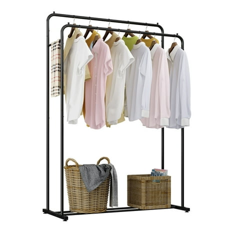 Rackaphile Double Rail Adjule Clothing Garment Rack With 2 Rackaphile Double Rail Adjule Clothing Garment Rack With 2 Hanging Rods And Lower Bars White