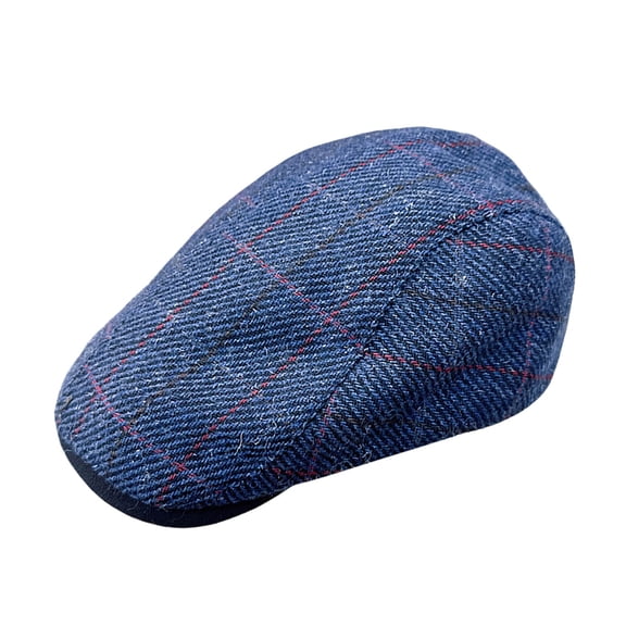 lnmuld Wool Blend Windowpane Plaid Flat Cap Herringbone Ivy Hat for Men Size:One Size
