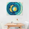 thumbnail image 2 of Nawypu  Wall Art for Living Room/Bedroom, Canvas Bathroom Decor Wall Art Kitchen Office Framed Wood Picture, Aqua Yellow Teal Agate, Rustic Marble Green Flowing Liquid, 2 of 4
