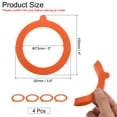 thumbnail image 2 of Uxcell 4 Pcs Rubber Seals for Glass Jars 3.6 inch OD Silicone Sealing Ring for Canning Storage Orange, 2 of 6