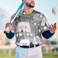 thumbnail image 5 of Rateoe Cats Group Pattern Men’s Baseball Short Sleeve Polo Shirt, Midweight Men's Shirt Golf Shirt Polo Shirts Quick Dry Short-3X-Large, 5 of 7
