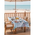 thumbnail image 2 of Outdoor Tablecloth with Umbrella Hole for Patio/Picnic/Party/Camping, Summer Gnomes Nautical Waterproof Table Cloth Rectangle Table Cover Washable, Blue Coastal Blue Ombre (54"x 80"), 2 of 8