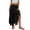 Black, variant on Summer Women Bohemian Long Skirt Casual Asymmetrical High and Low Hem Flowing Bohemian Long Skirt