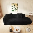 thumbnail image 4 of TesNus Convertible Sofa Bed 79.5", Deep Seat Sparkling Chenille Fabric with 2 Pillows, Black, Living Room Studio Office, 4 of 9
