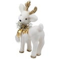 thumbnail image 3 of Glittered Standing Deer with Jingle Bell Christmas Figure - 12.25" - White and Gold, 3 of 5