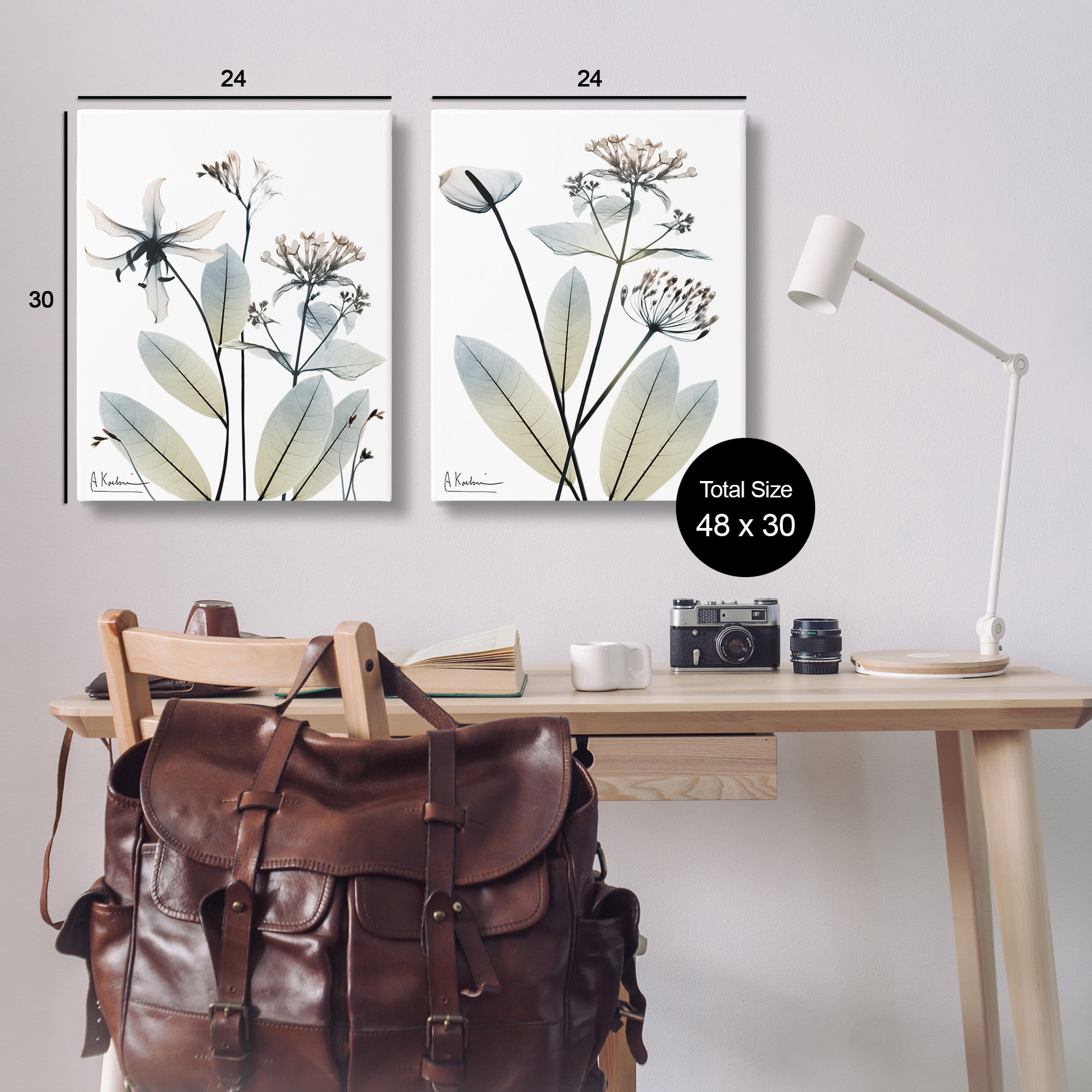 Stupell Industries Modern Budding Blooms Botanical & Floral Photography Gallery Wrapped Canvas Art Print Wall Art, 24 x 30, Set of 2