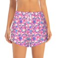 thumbnail image 2 of Daiia Skull Blue Flower Pattern Women's 2 in 1 Running Shorts - Lightweight Athletic Workout Gym Yoga Shorts Liner with Phone Pockets-Medium, 2 of 7