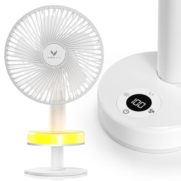 VENTY Portable Clip Fan - Rechargeable 10-Hour Battery Portable Fan - 360° Rotation & 90° Tilt - Stroller Fan, Desk Fan or