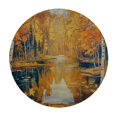 thumbnail image 4 of Orinice Trees Lake Yellow Leaves Round Table Cover Stain Resistant Washable Indoor Outdoor Tablecloth Kitchen Dining Wedding Parties Picnic Camping 100% Polyester Fiber 38-42, 4 of 8