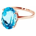 thumbnail image 2 of Galaxy Gold 14k High Polished Solid Rose Gold Ring 8 Carat Natural Oval Blue Topaz (6.0), 2 of 5