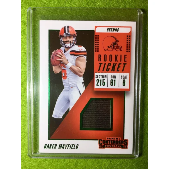 BAKER MAYFIELD JERSEY ROOKIE CARD RC 2018 Contenders Rookie Ticket