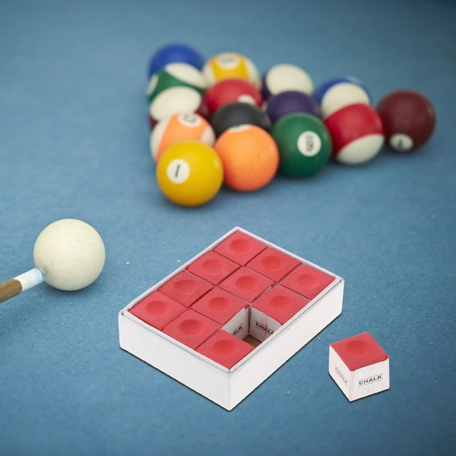 Colaxi 12 Pcs Craies pour Queue de Billard, Craie de billard, Cubes de Craie Faciles à Utiliser, Accessoires de Table de Billard Embouts Universels pour Queue de Billard Tournoi Rouge