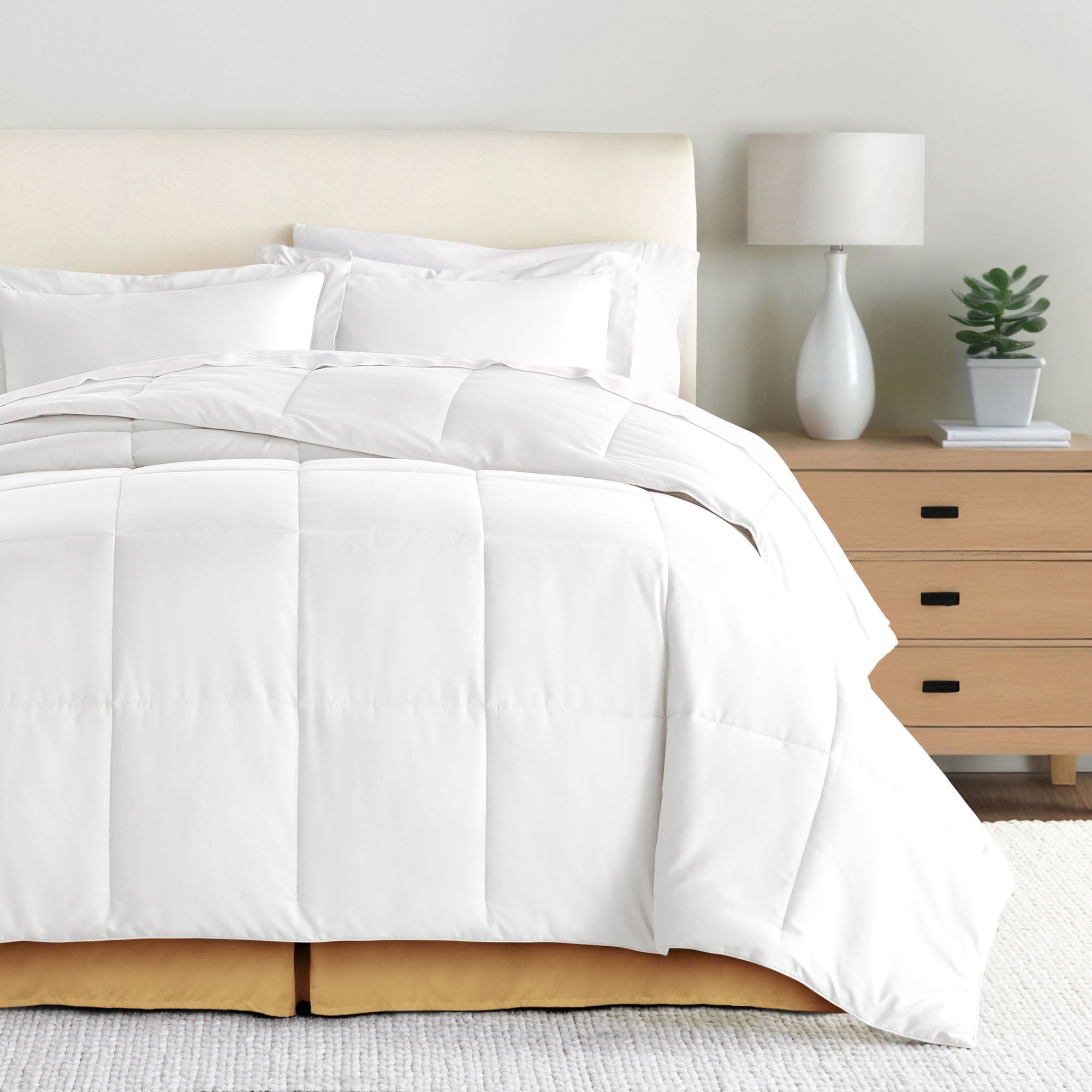 Noble Linens Gold Pleated Dust Ruffle Bed Skirt, Full