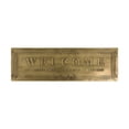 thumbnail image 2 of American Art Decor "Welcome" Ornate Embossed Gold Metal Wall Decor - Vintage Style Hanging Sign, 9" x 30" - Front Porch, Entryway Home Accent Funny Dog Sign, 2 of 6