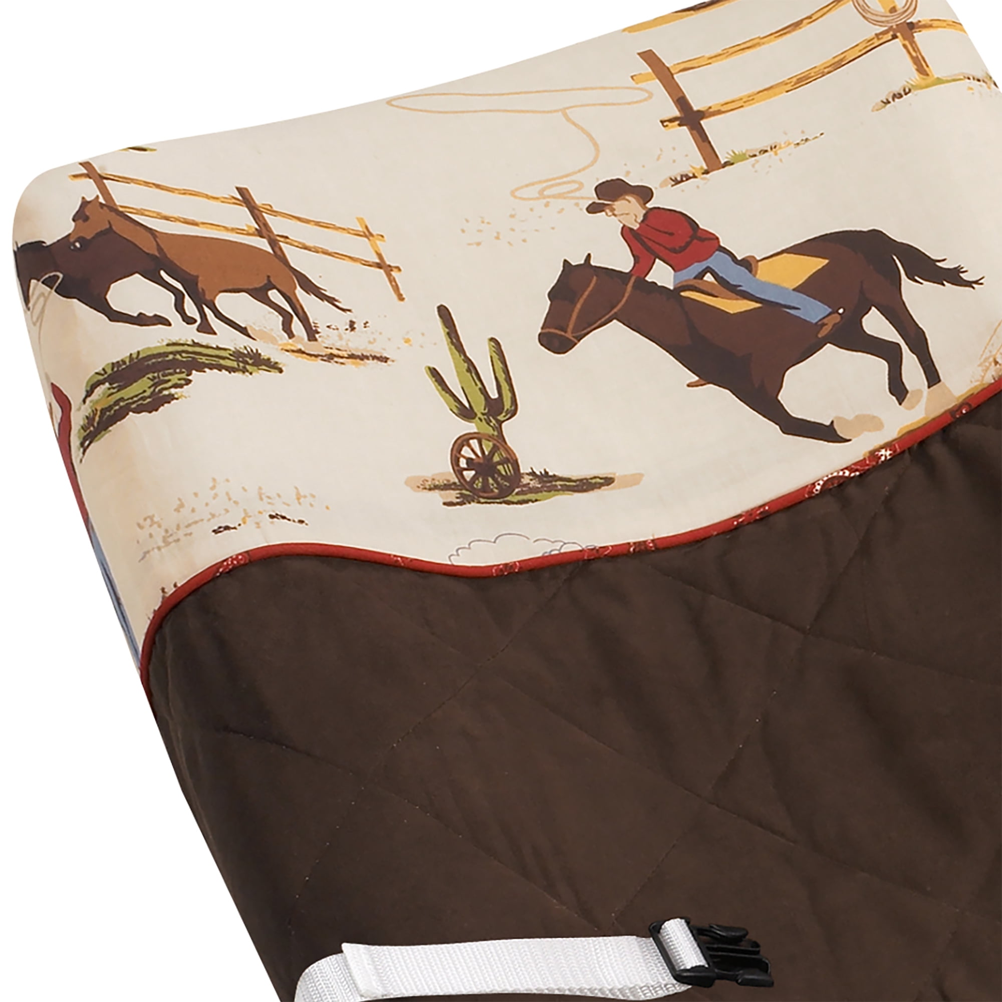 Sweet Jojo Designs Wild West Cowboy Brown Red Blue White Changing Pad Cover