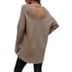 thumbnail image 5 of Sunloudy Suéter de otoño para mujer, suéter de punto de manga larga con cuello en V de color sólido con dobladillo irregular para damas, S / M / L / XL Sunloudy  moda, 5 of 7