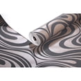 thumbnail image 2 of Q QIHANG Papel tapiz 3D con curva abstracta moderna, Mural, Papel De pared, flocado, para sala de estar, Color negro, marrón, a rayas, Papel de pared sin pegar, 0,7 mx 8,4 m = 5,88?, 2 of 5