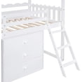 thumbnail image 5 of DEALTOPS Twin Size Loft Bed with Storage Cabinet and 3 Drawers, House Loft Bunk Beds with Roof, Black Boards and Guardrail - White, 5 of 8