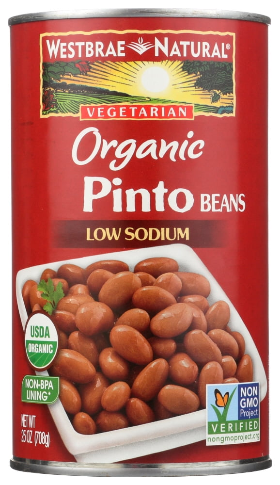 Westbrae Canned Vegetables, Pinto Beans, Organic, 25 oz.