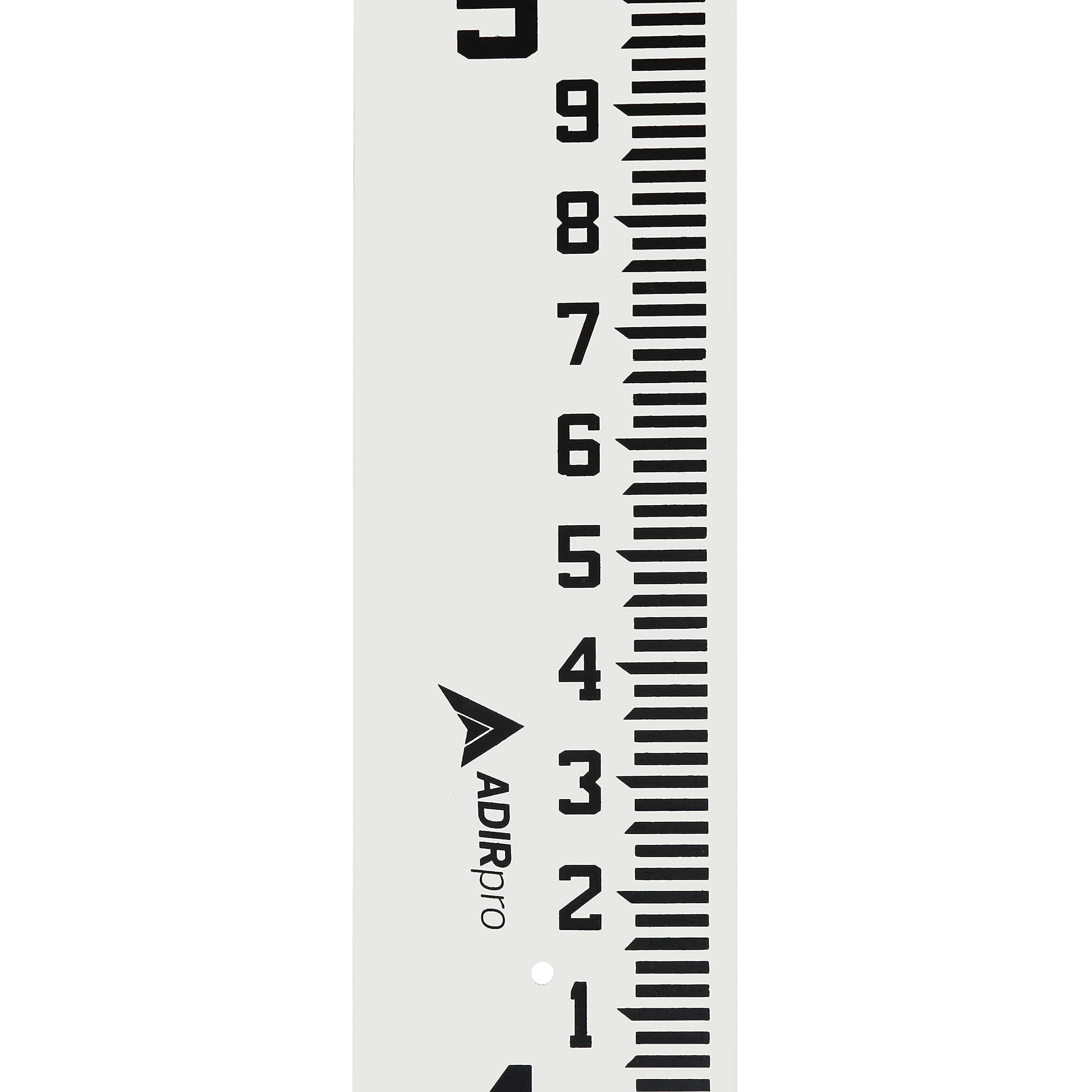 AdirPro 4" Wide Stream Gauge - Heavy Duty Staff Gauge - All Weather Gauge - Water Depth Gauge (100ths/10ths/feet) (4-8')