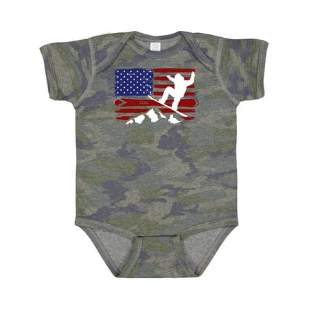 

Inktastic Snowboarding US Flag Gift Baby Boy or Baby Girl Bodysuit