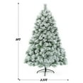 thumbnail image 2 of Gymax 6FT Snow Flocked Artificial Christmas Tree Hinged Pine Tree w/ Metal Stand, 2 of 10