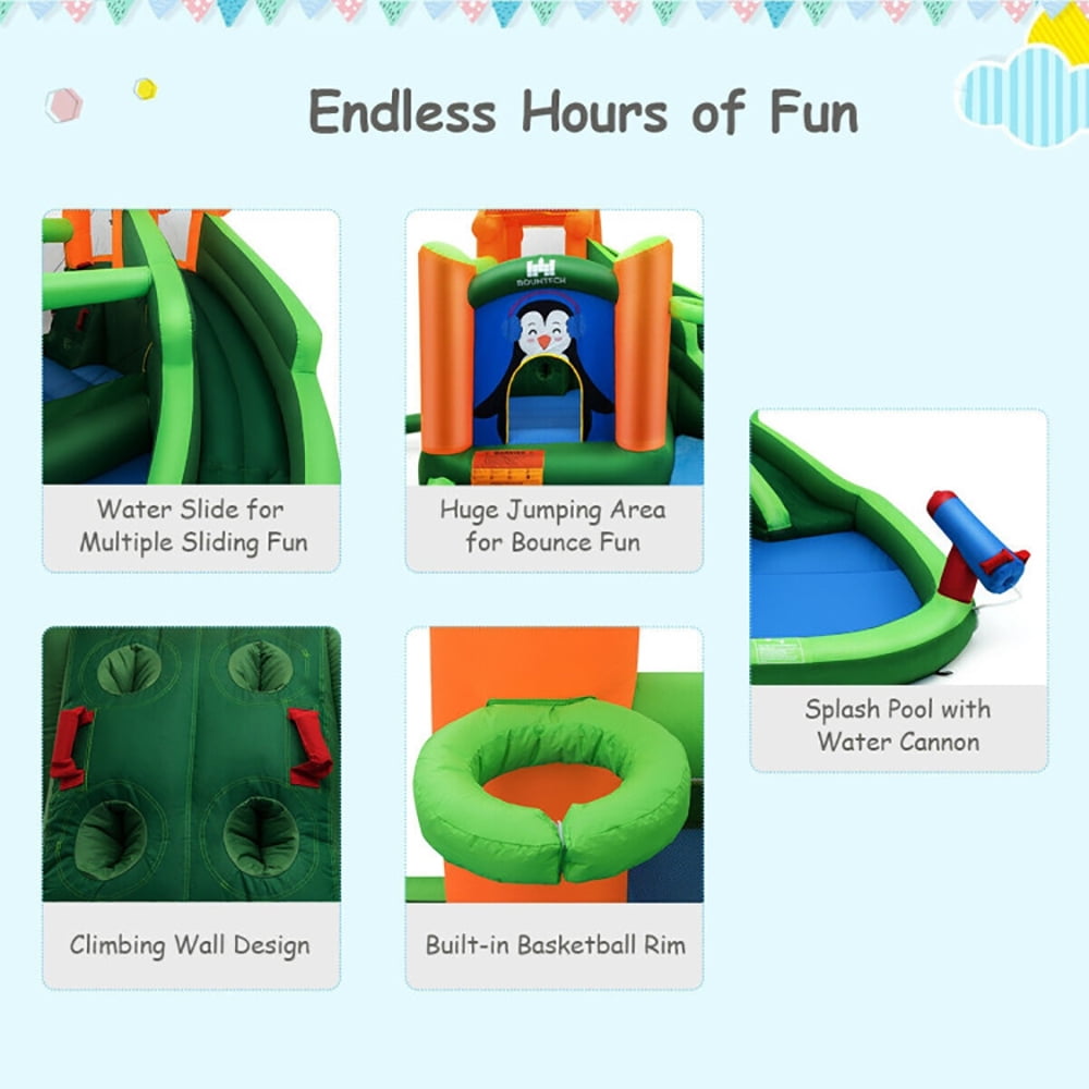 Aimee Lii Inflatable Slide Bouncer and Water Park Bounce House Without Blower, Playhouse for Kids Outdoor