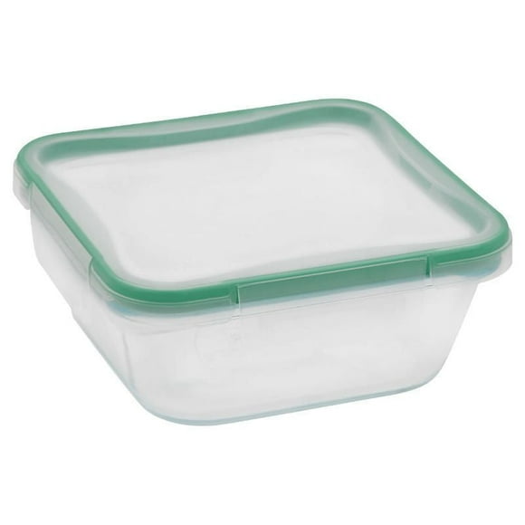 Contenant en verre carré SNAPWAREMD de 950 ml avec couvercle en plastique pour conserver les aliments