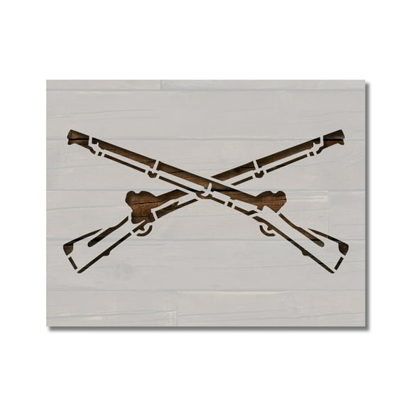 United States US Army Infantry Branch Insignia Stencil Template Reusable 8.5 x 11 for Painting on Walls, Wood, Etc. By Stencilville