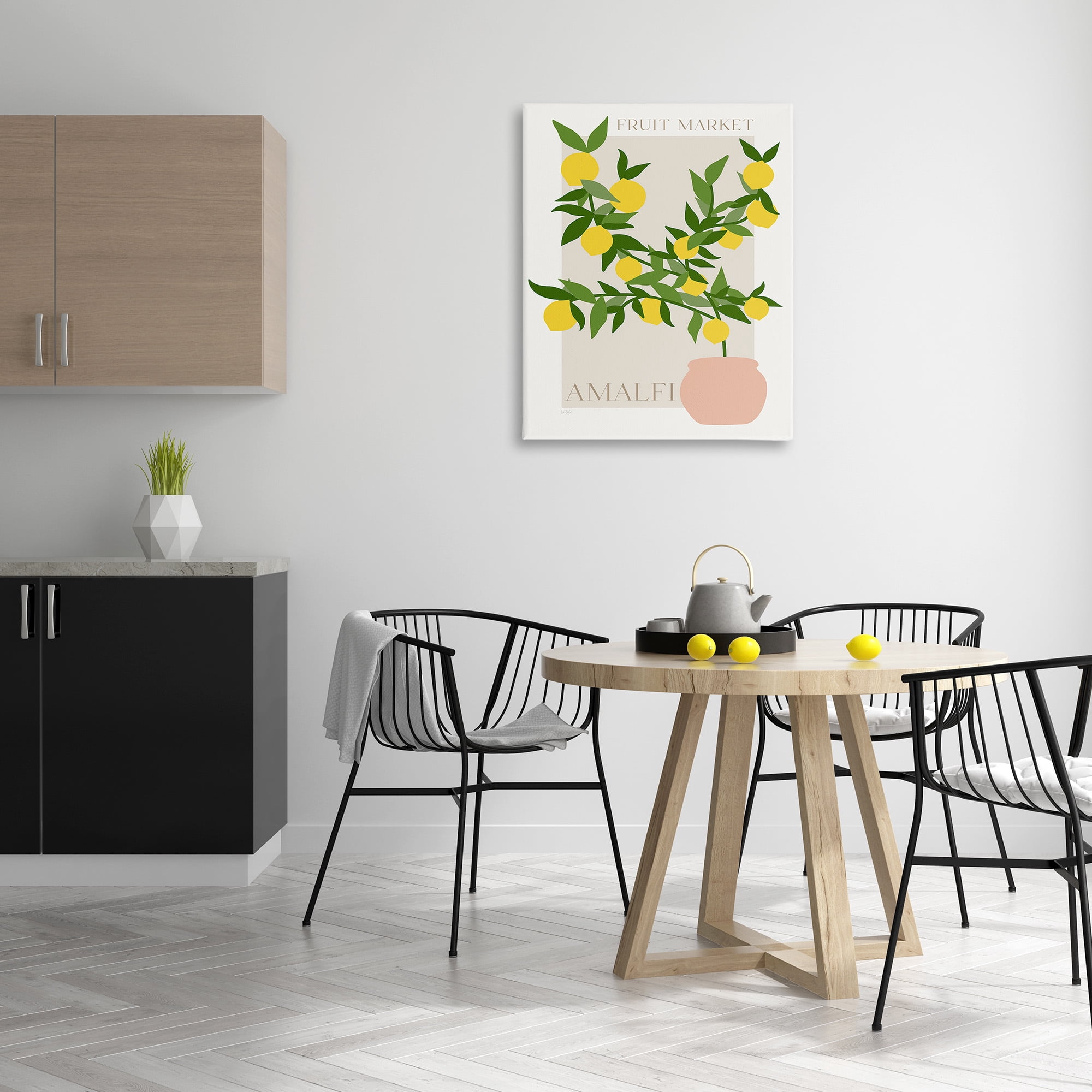 Stupell Industries Minimal Lemon Branch Food & Beverage Painting Gallery Wrapped Canvas Art Print Wall Art, 30 x 40