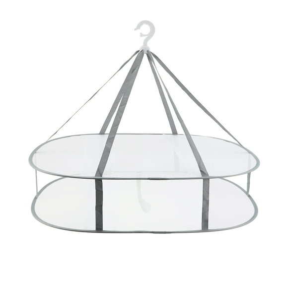 1 Pc Double Layer without Enclosure Drying Basket for Balcony 30.71"x24.01" 19L Gray