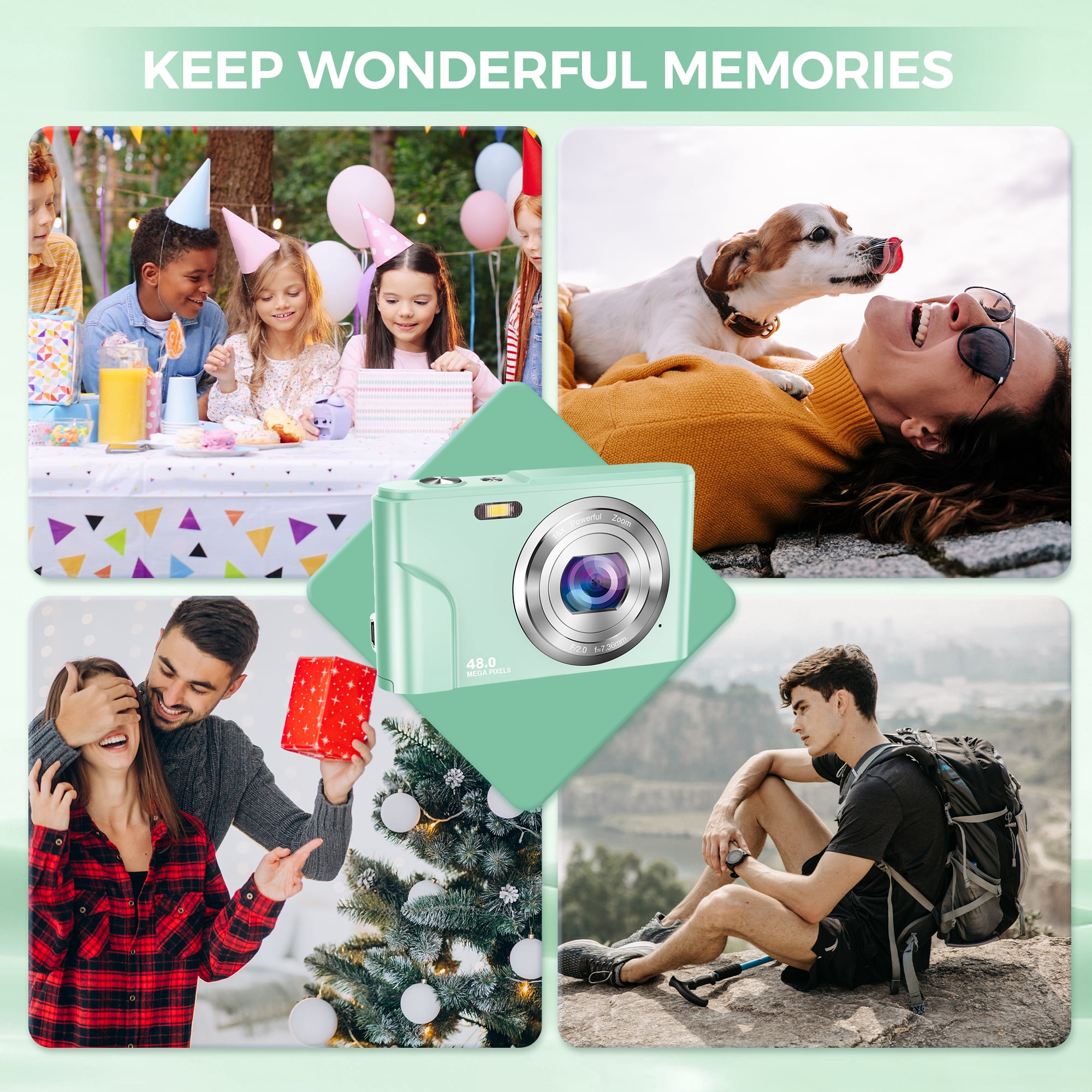 Digital Camera Autofocus 1080P, 48MP Webcam Point and Shoot Camera Retro style, Gifts for 8-15 Year