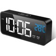 thumbnail image 1 of Digital Alarm Clock, Digital Alarm Clock Morning Alarm Clock LED Mirror Large Screen with Adjustable Temperature, Brightness and Sound, Sound Activat, 1 of 5