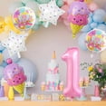 thumbnail image 4 of Globos de helado para decoración de fiestas, globo rosa número 1, 4 of 7
