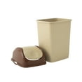 thumbnail image 2 of Superio 4.5 Gallon Plastic Trash Can with Swing Top Lid, Waste Bin for Under Desk, Office, Bedroom, Bathroom- 10 Qt, Beige/ Brown, 2 of 4