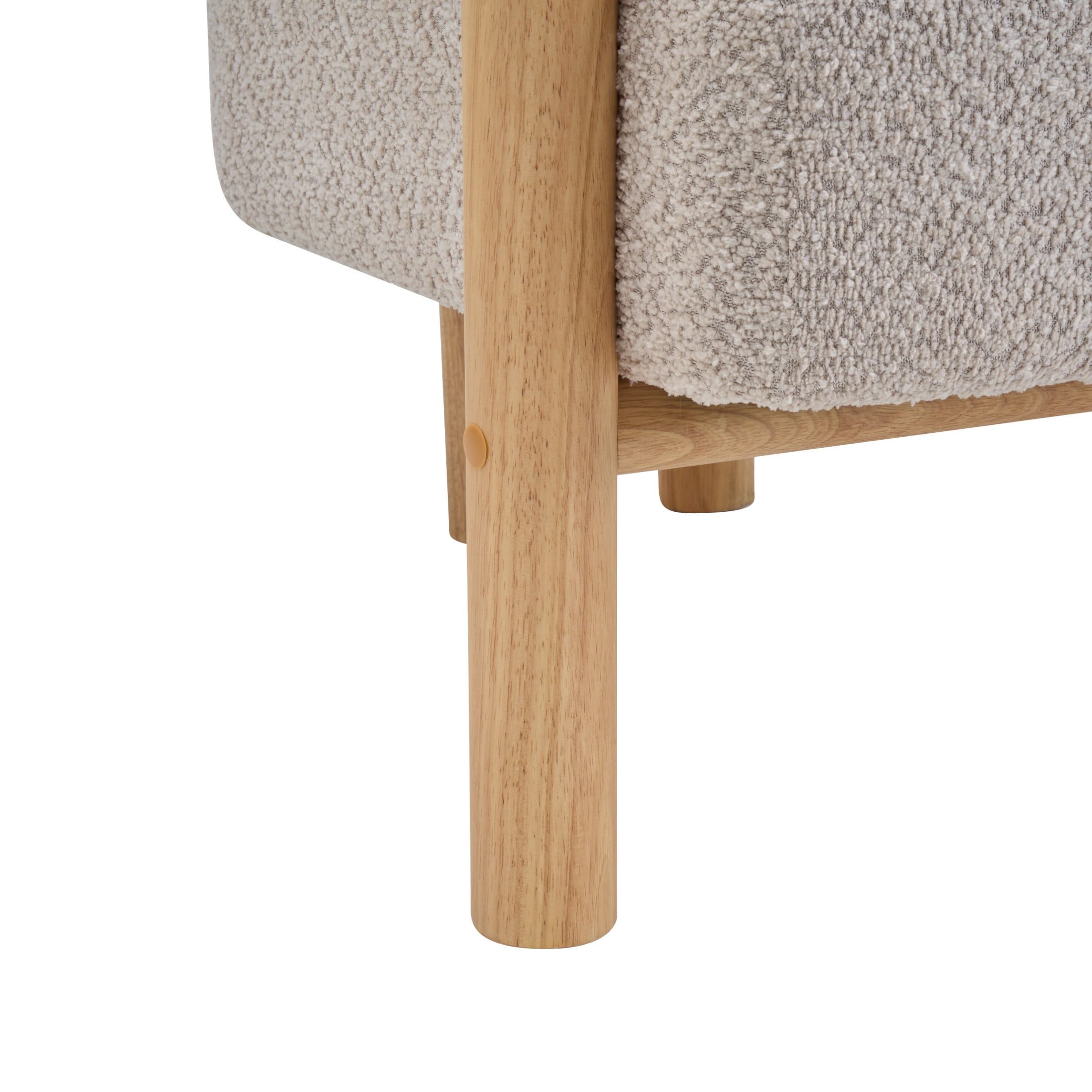 Christopher Knight Home Modern Boucle Upholstered Accent Arm Chair with Wood Frame, Wheat