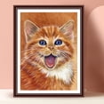 thumbnail image 4 of Cuadros Decorativos 5D bricolaje redondo taladro diamante pintura gato pared arte mosaico decoración del hogar (A3500) Likrtyny embutido en tela, 4 of 6