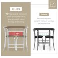 thumbnail image 3 of 3 Piece Dining Table and Chairs Set,Small Kitchen Table Set for 2,White&Warm Oak, 3 of 8