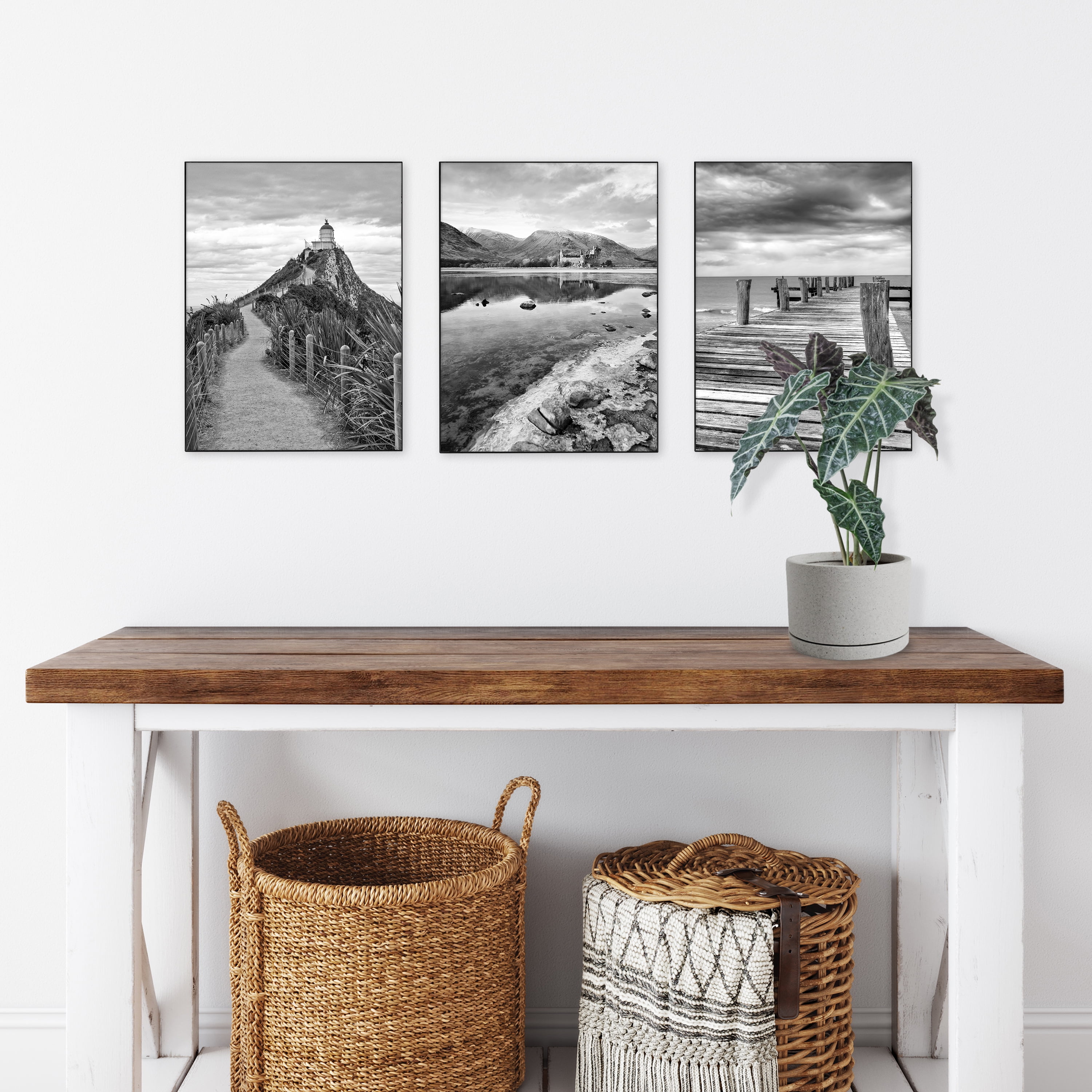 Mainstays – 12x16 Picture Frame – Black Front Loading Wall or Tabletop Photo Frame, Set of 3