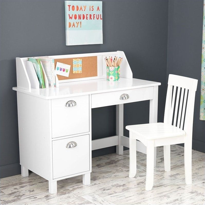 Kidkraft Kids Writing Desk And Chair In White