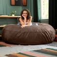 thumbnail image 5 of Jaxx 6-Foot Giant Bean Bag Chair, Convertible 2-in-1 Chair & Bed for Adults, Microsuede Chocolate, 5 of 9