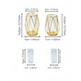 thumbnail image 5 of CasaVibe Juego de 2 Jarrones Geométricos Dorados: Jarrones de Marco de Metal de Vidrio Transparente para Decoración Del Hogar/mesa/boda, 5 of 5